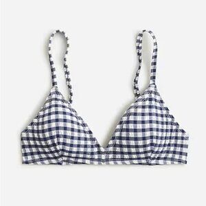 J. Crew French Bikini Top in Gingham | Medium NWT